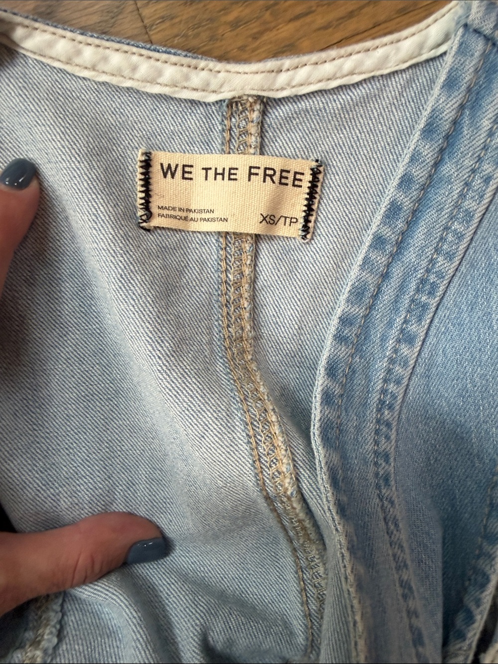 Free People Light Wash Denim Jumpsuit with Wide Legs (XS) - Picture 5 of 5